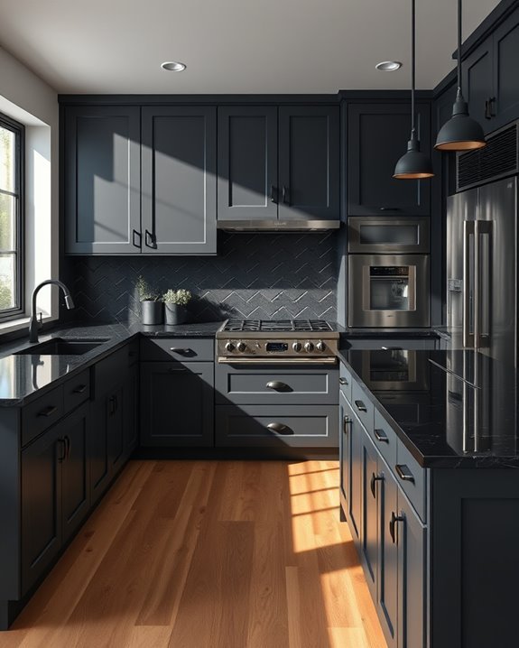 sleek matte black hardware