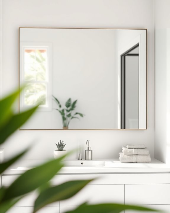 sleek minimalist bathroom frames