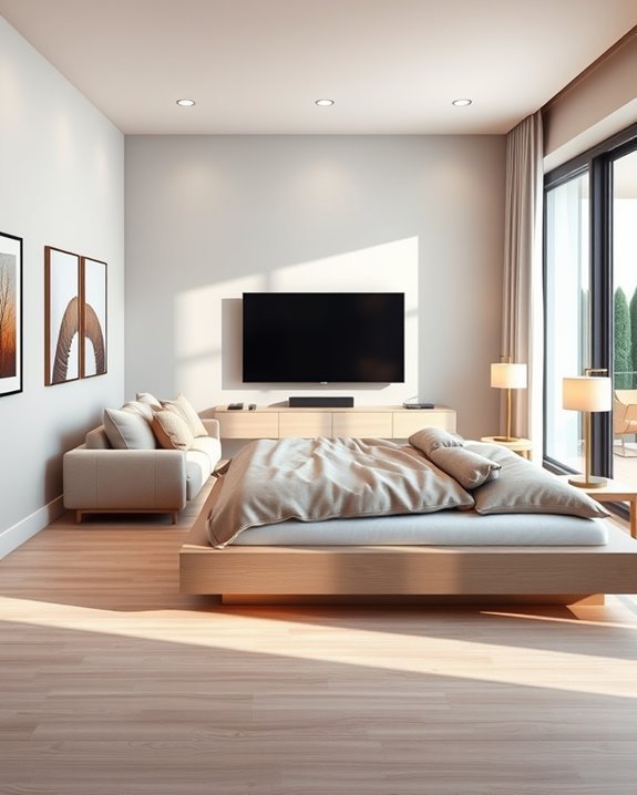 sleek minimalist bedroom design
