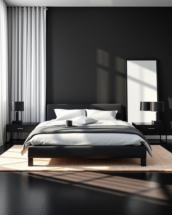 sleek minimalist black bedframes