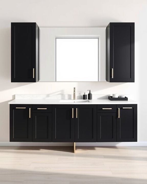 sleek minimalist black cabinets