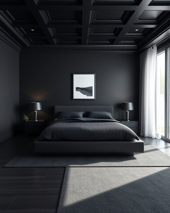sleek minimalist black decor