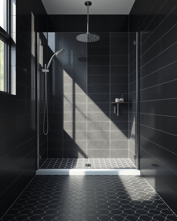 sleek minimalist black tiles