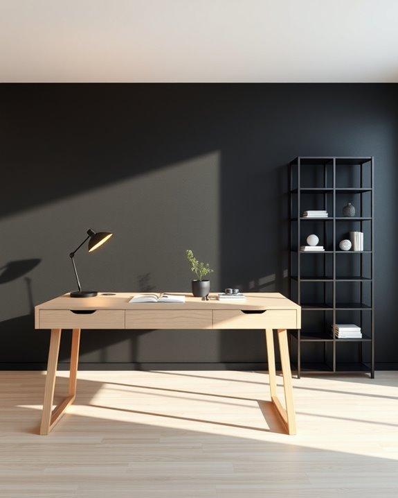 sleek minimalist black workspace