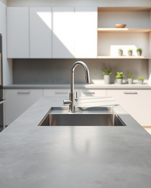 sleek minimalist concrete countertops