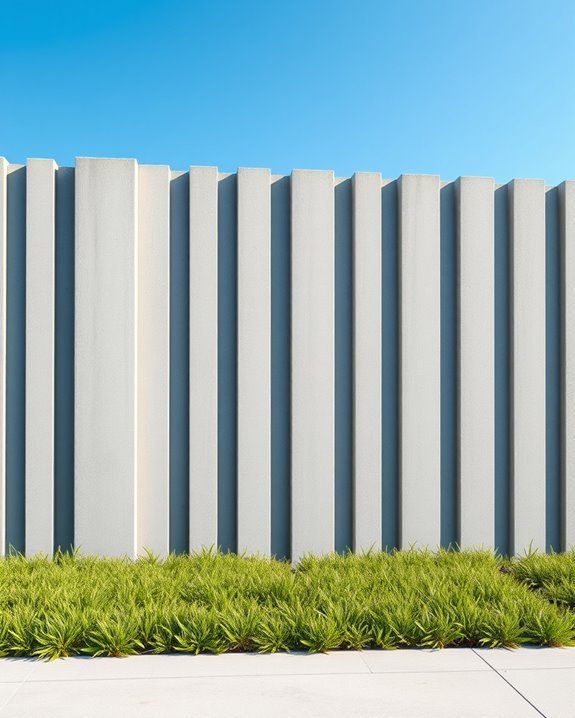sleek minimalist concrete fence