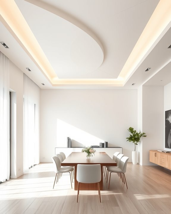 sleek minimalist dining room