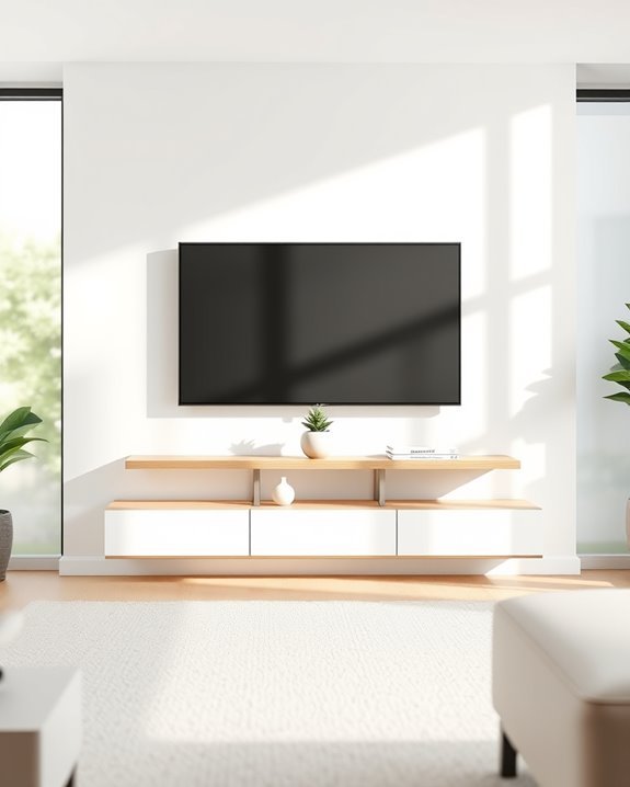 sleek minimalist floating shelves
