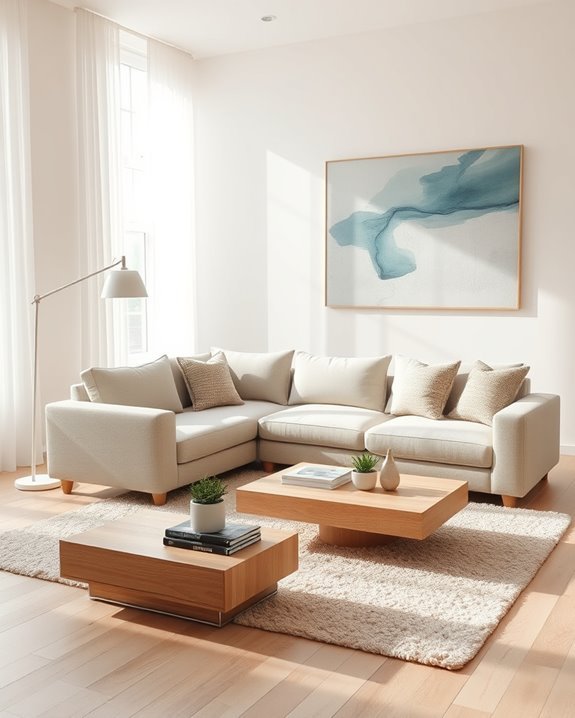 sleek minimalist living room design