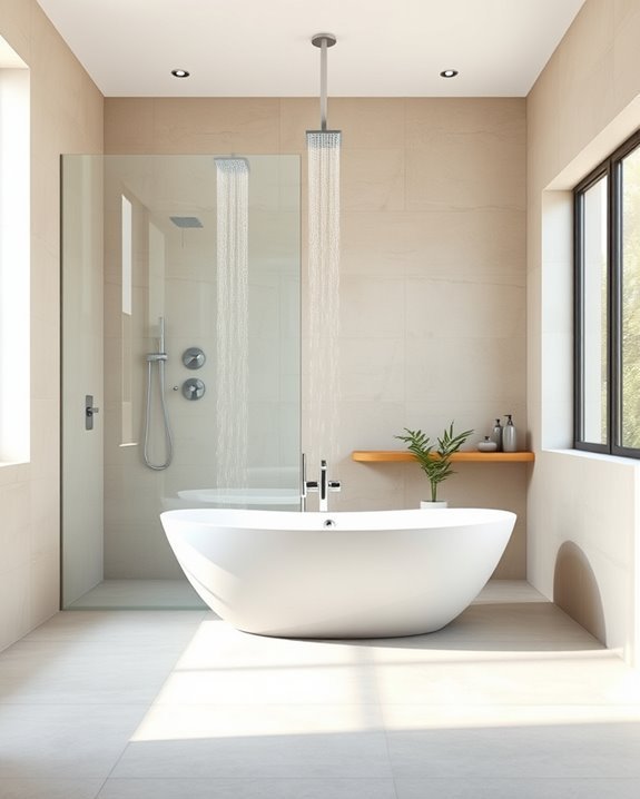 sleek minimalist shower designs