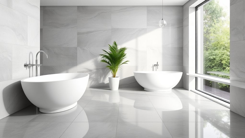 sleek modern bathroom tiles