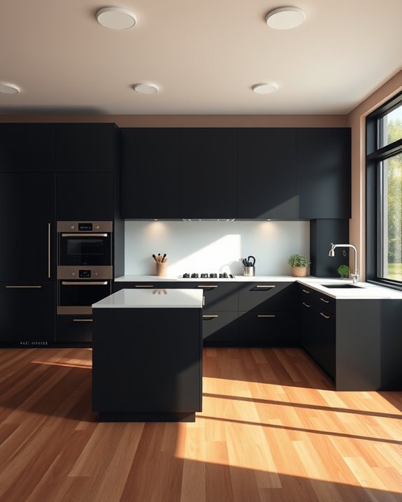 sleek modern black cabinetry