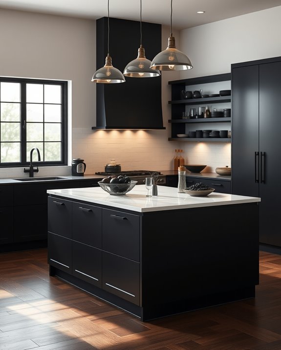sleek modern black cabinetry