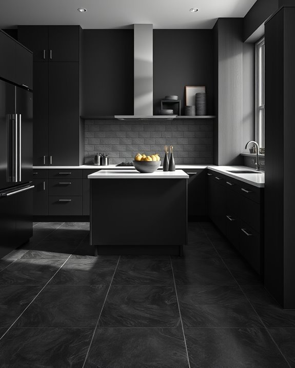 sleek modern dark tiles