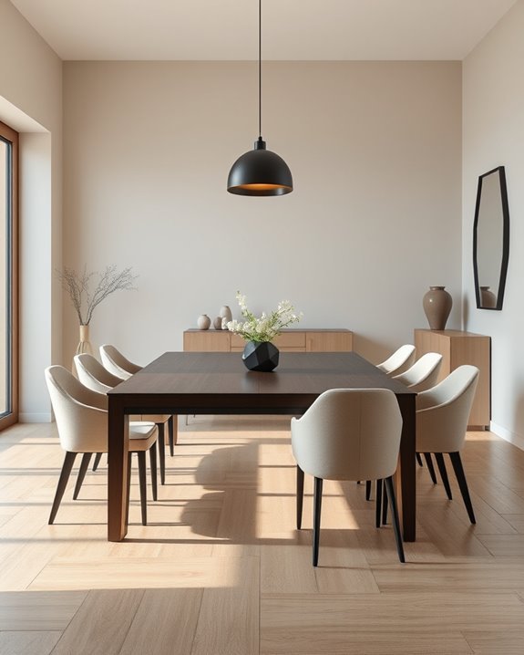 sleek modern dining design