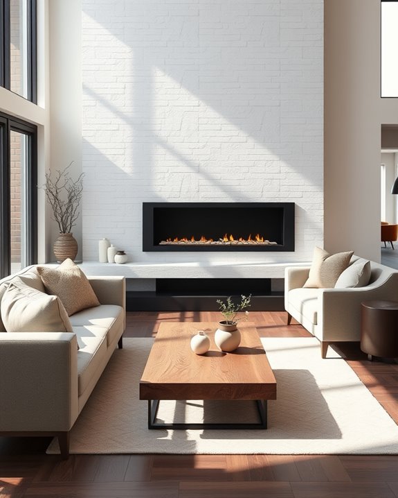sleek modern fireplace designs