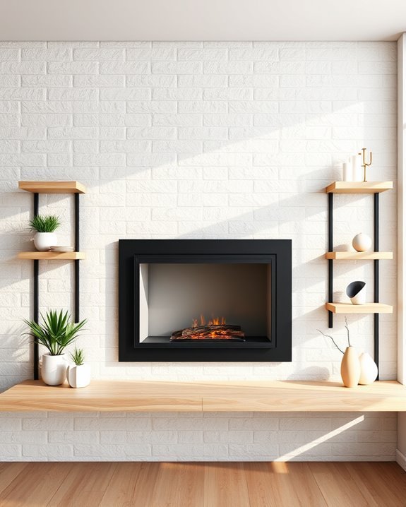 sleek modern fireplace frame