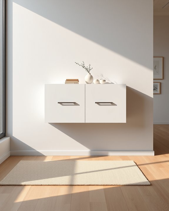 sleek modern floating cabinet