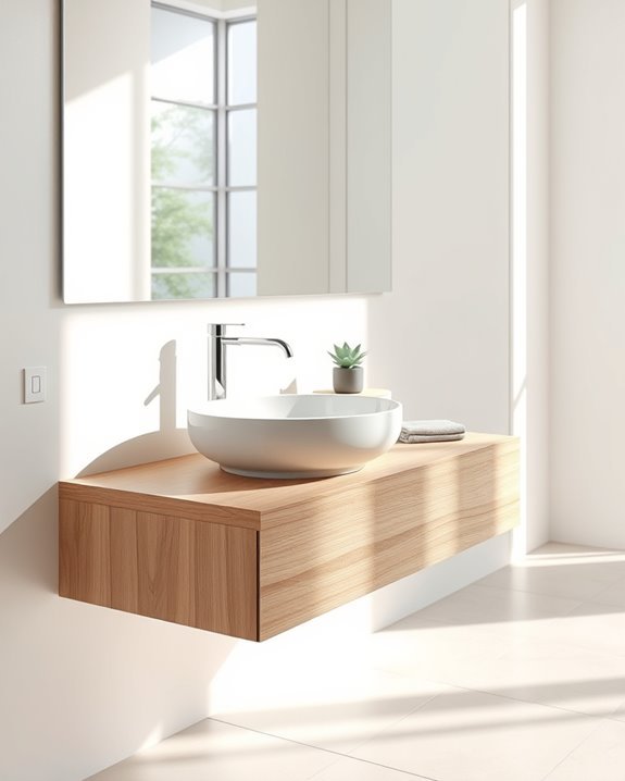 sleek modern floating sinks