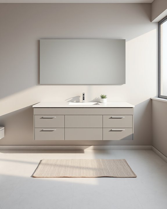 sleek modern floating vanities