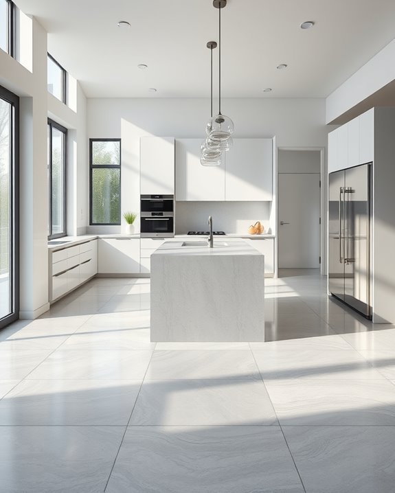 sleek modern kitchen tiles
