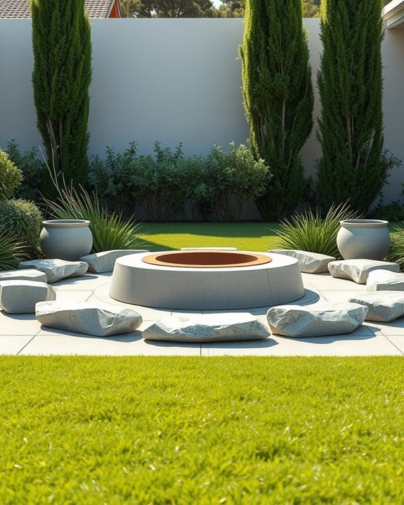 sleek modern minimalist fire pit