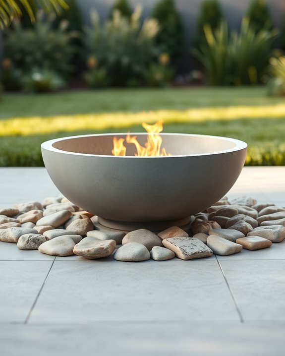 sleek modern outdoor centerpiece