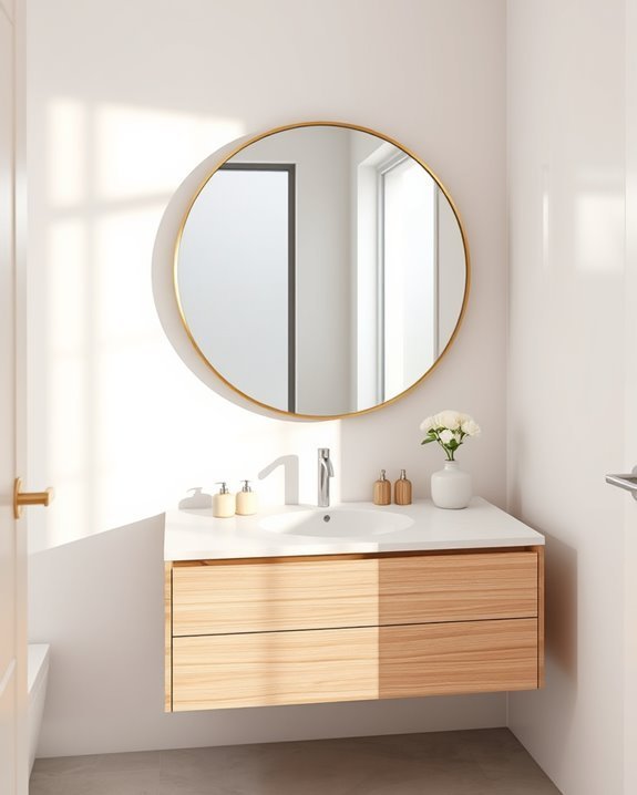 sleek modern round mirrors