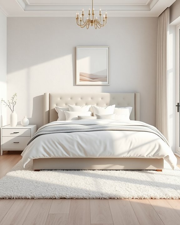 sleek monochromatic bedroom design