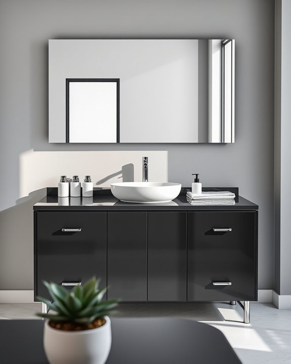 sleek monochromatic vanity designs