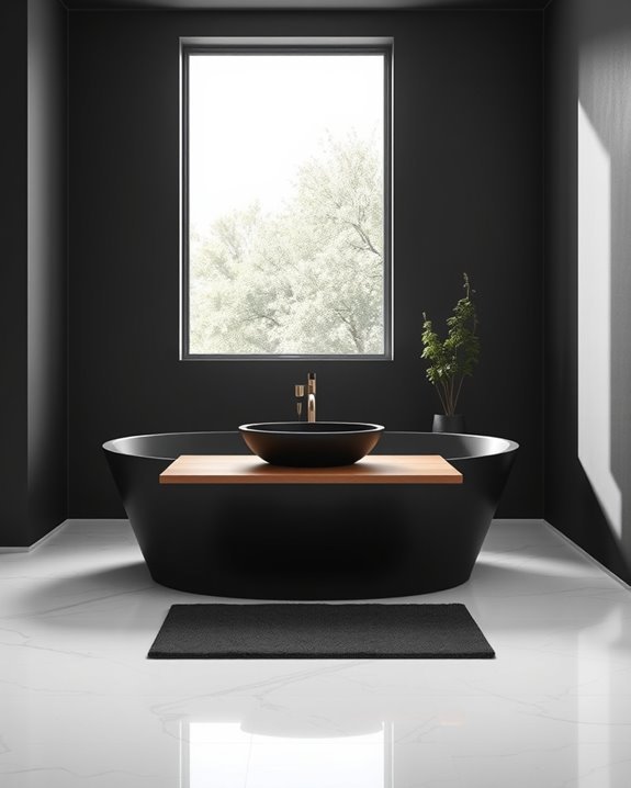 sleek serene minimalist bathroom
