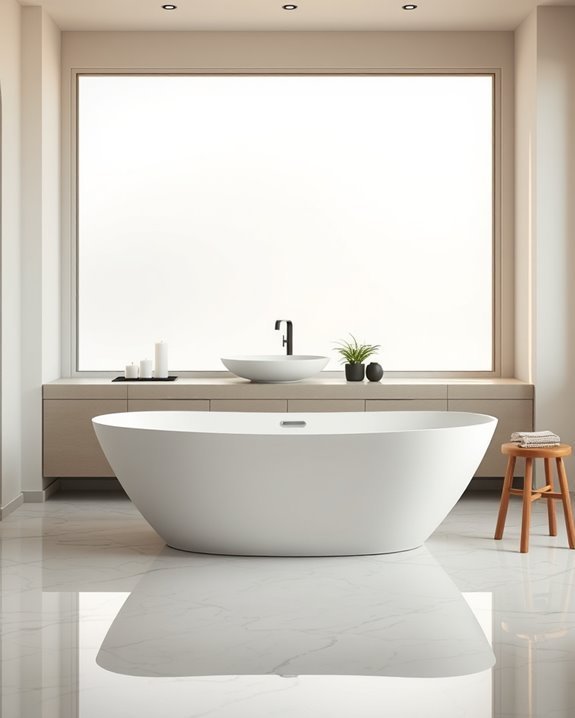 sleek serene minimalist bathroom