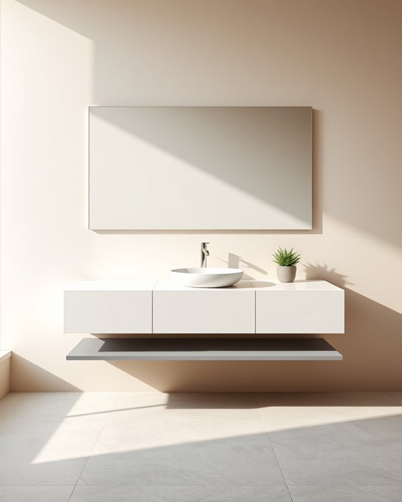 sleek space saving bathroom design