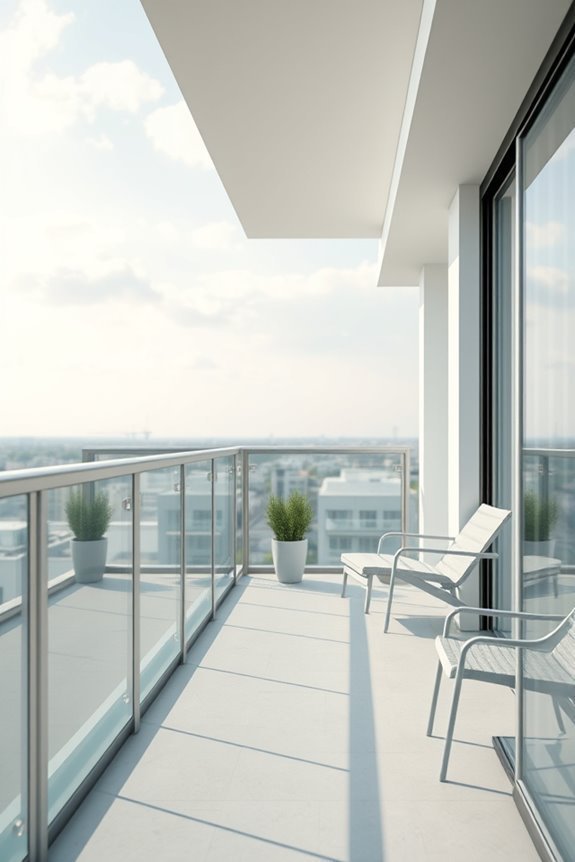 sleek space saving glass railings