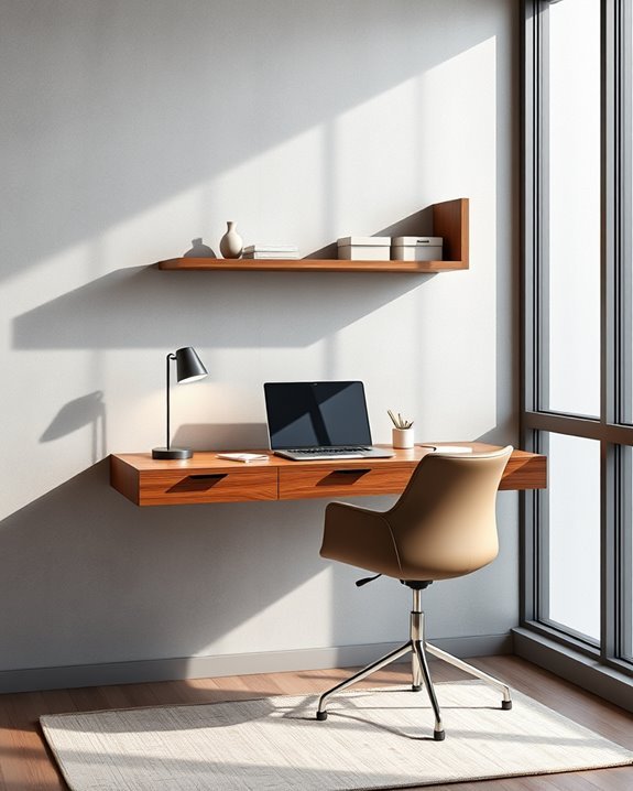 sleek space saving wall desks