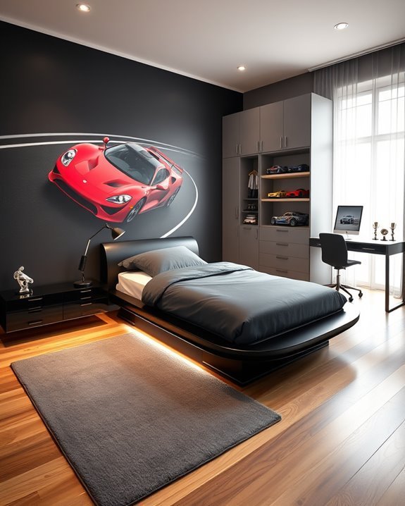 sleek sports car decor
