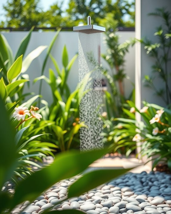 sleek stainless steel shower
