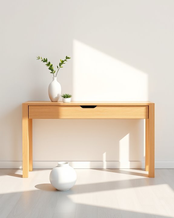 sleek storage solution table
