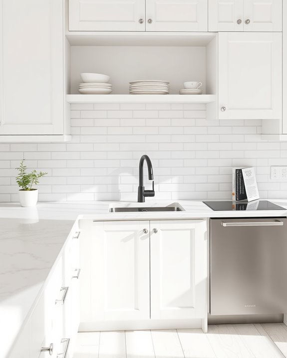 sleek tile enhances kitchens