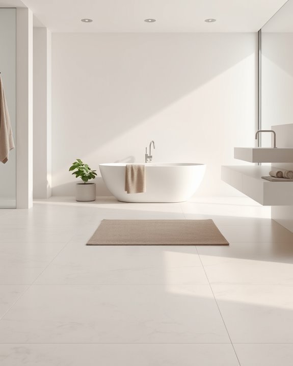 sleek uncluttered bathroom design