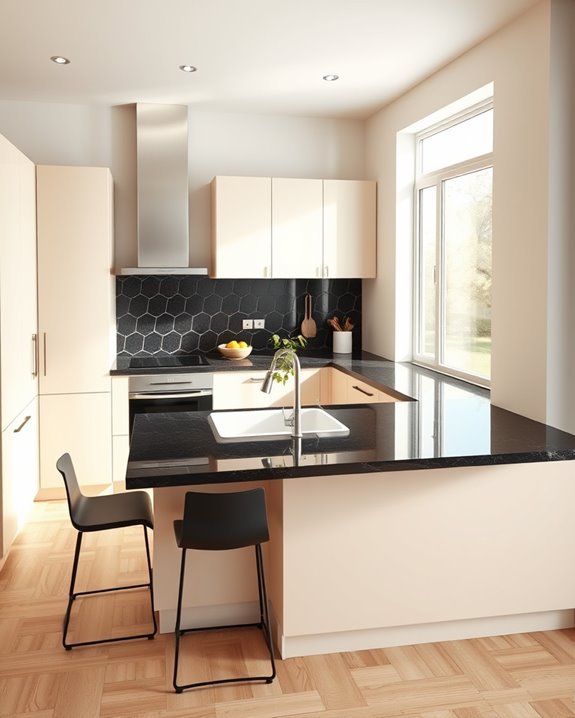 sleek uncluttered kitchen design