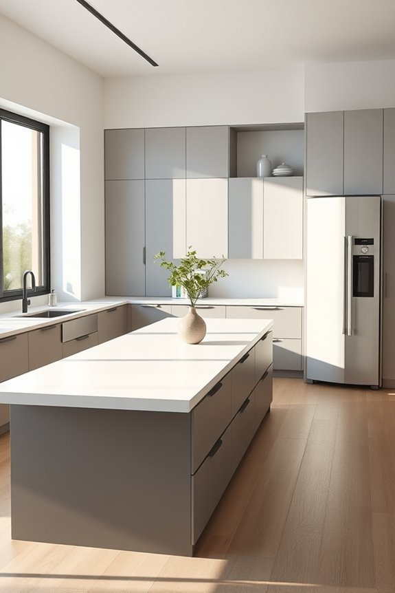 sleek uncluttered kitchen design