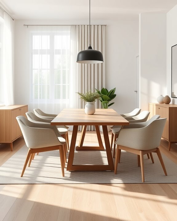 sleek uncluttered modern dining