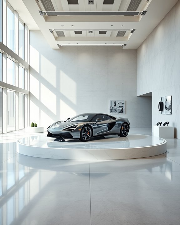 sleek uncluttered showroom design