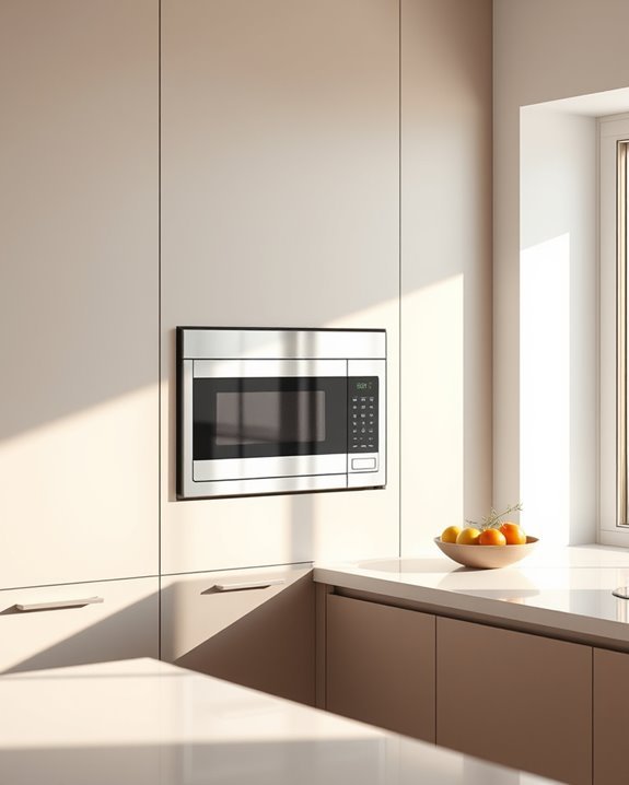 sleek wall mounted microwave installation