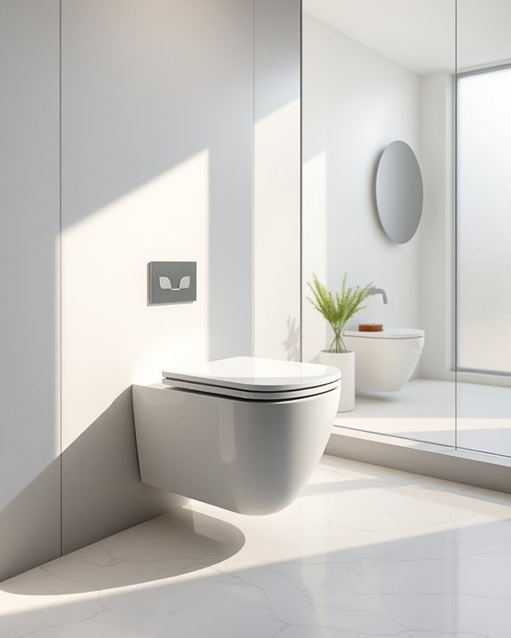 sleek wall mounted toilet design