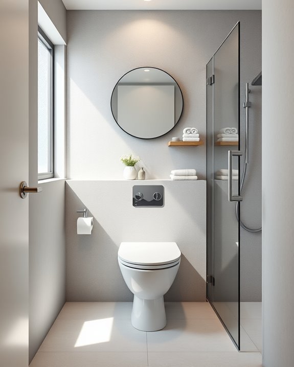 slim space efficient toilet design
