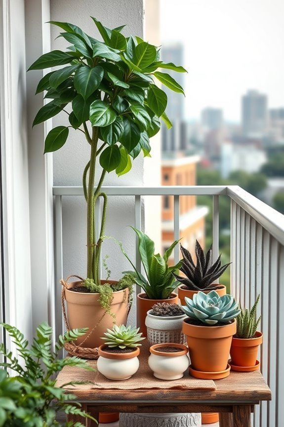 small balcony plant oasis