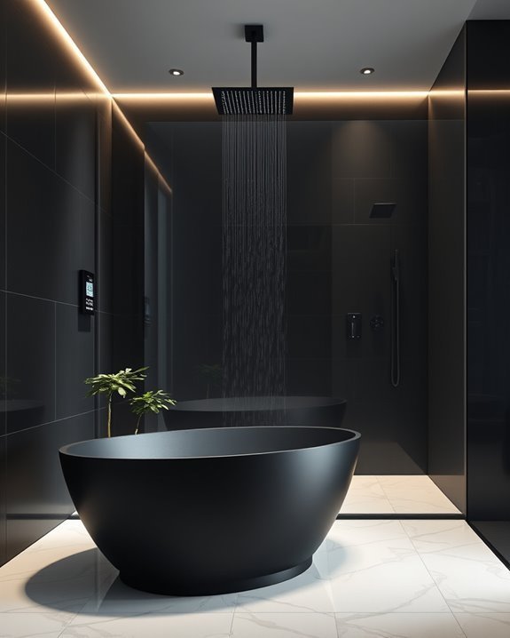 smart black shower luxury