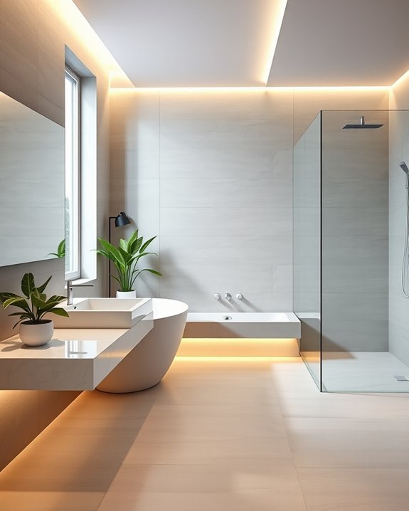 soft ambient bathroom lighting